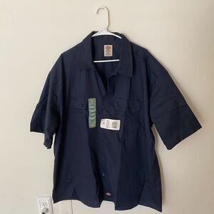 Dickies Work Shirt Mens 1574 Navy Blue Short Sleeve Original Fit Size 3XL XXXL